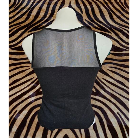 Vintage 90s Charlotte Russe Sheer Bodysuit M Women Black Stretch - Picture 2 of 4